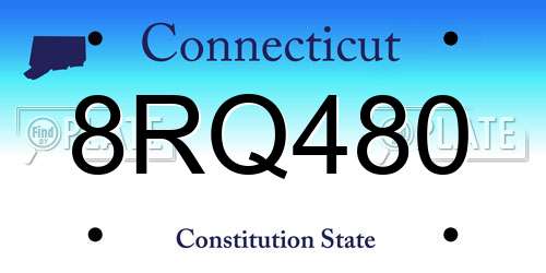 8RQ480 Connecticut License Plate
