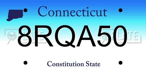 8RQA50 Connecticut License Plate