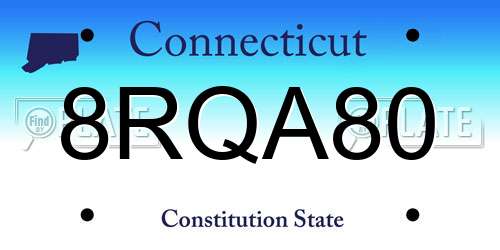 8RQA80 Connecticut License Plate