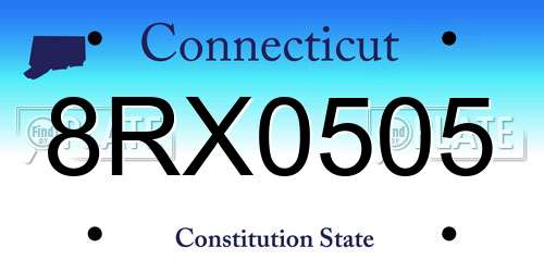 8RX0505 Connecticut License Plate