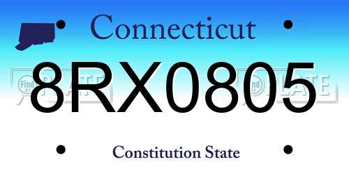 8RX0805 Connecticut License Plate