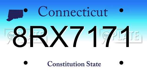 8RX7171 Connecticut License Plate