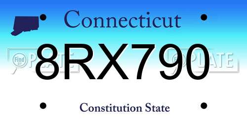 8RX790 Connecticut License Plate