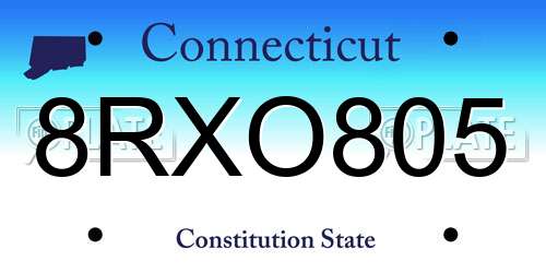 8RXO805 Connecticut License Plate