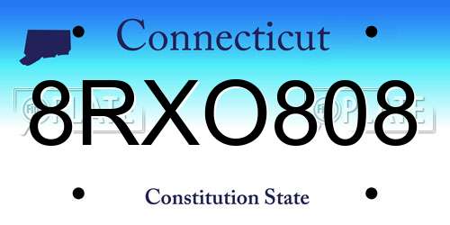 8RXO808 Connecticut License Plate