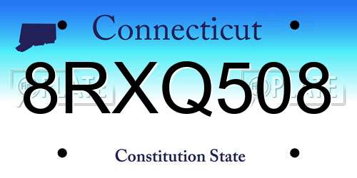 8RXQ508 Connecticut License Plate