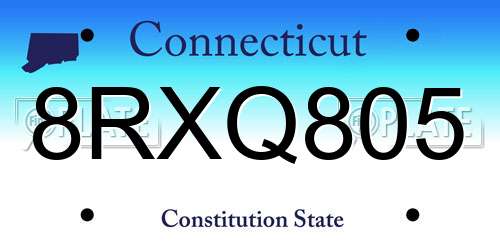 8RXQ805 Connecticut License Plate