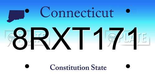8RXT171 Connecticut License Plate