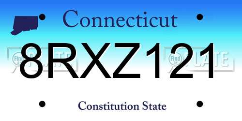 8RXZ121 Connecticut License Plate
