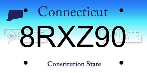 8RXZ90 Connecticut License Plate