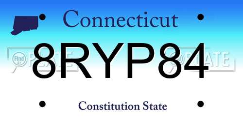 8RYP84 Connecticut License Plate
