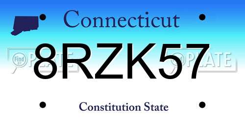 8RZK57 Connecticut License Plate