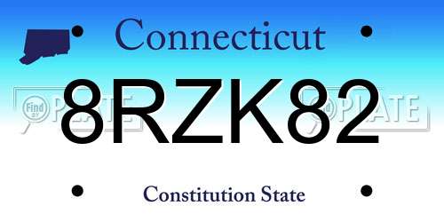 8RZK82 Connecticut License Plate