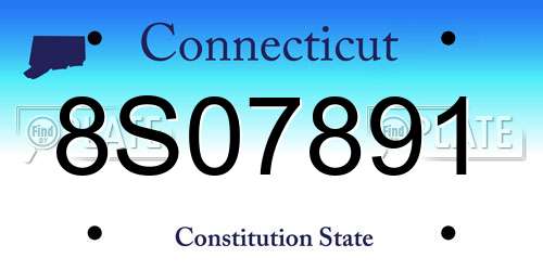 8S07891 Connecticut License Plate