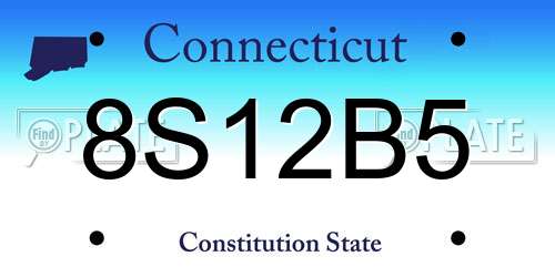 8S12B5 Connecticut License Plate
