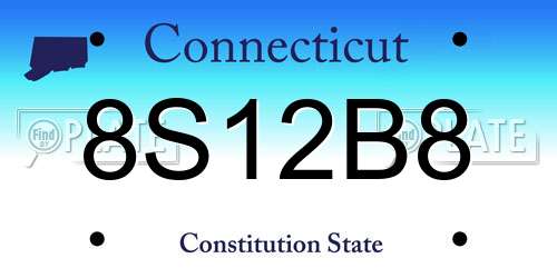 8S12B8 Connecticut License Plate