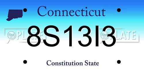 8S13I3 Connecticut License Plate