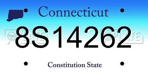 8S14262 Connecticut License Plate