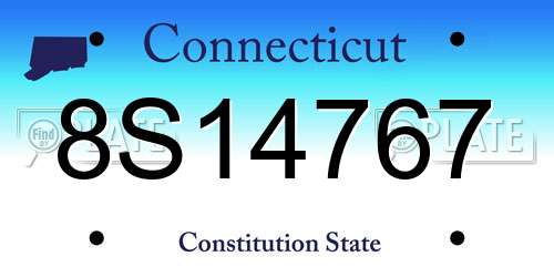 8S14767 Connecticut License Plate