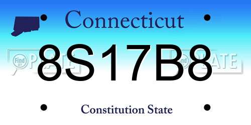 8S17B8 Connecticut License Plate
