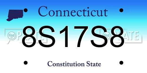 8S17S8 Connecticut License Plate