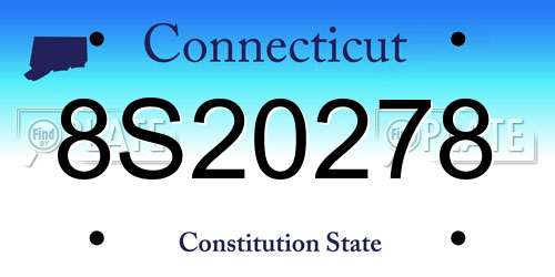 8S20278 Connecticut License Plate