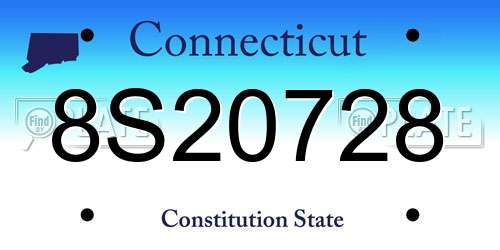 8S20728 Connecticut License Plate