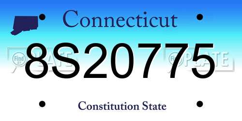 8S20775 Connecticut License Plate
