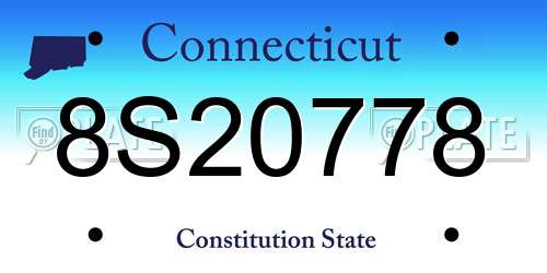 8S20778 Connecticut License Plate