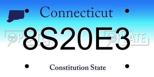 8S20E3 Connecticut License Plate