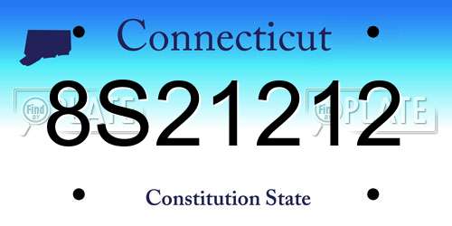 8S21212 Connecticut License Plate