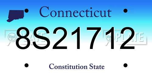 8S21712 Connecticut License Plate