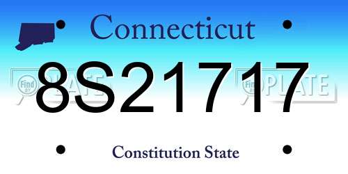 8S21717 Connecticut License Plate