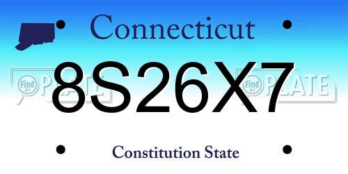 8S26X7 Connecticut License Plate