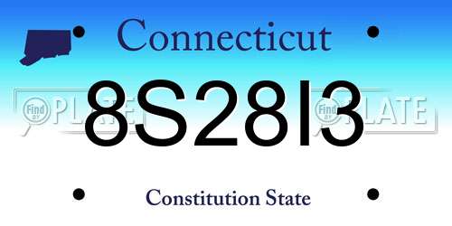 8S28I3 Connecticut License Plate
