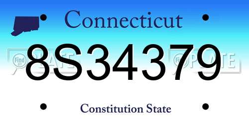 8S34379 Connecticut License Plate