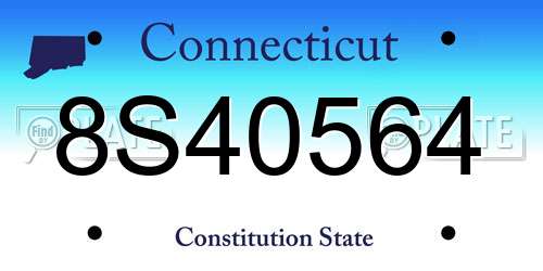 8S40564 Connecticut License Plate