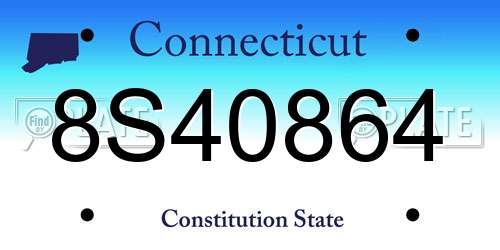 8S40864 Connecticut License Plate