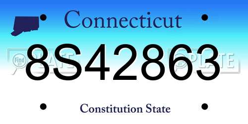 8S42863 Connecticut License Plate