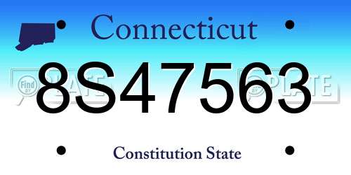 8S47563 Connecticut License Plate