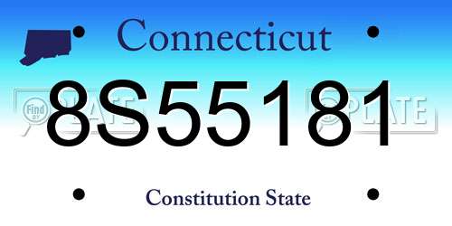 8S55181 Connecticut License Plate