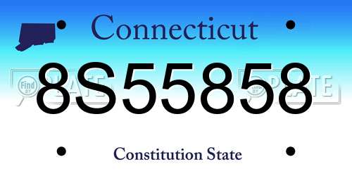 8S55858 Connecticut License Plate