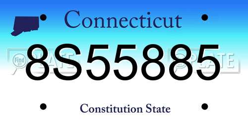 8S55885 Connecticut License Plate