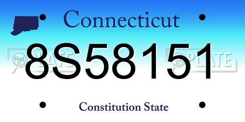 8S58151 Connecticut License Plate