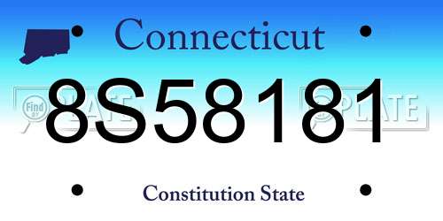 8S58181 Connecticut License Plate