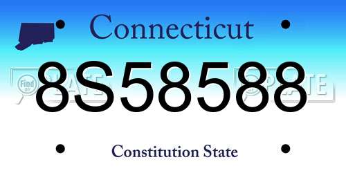 8S58588 Connecticut License Plate