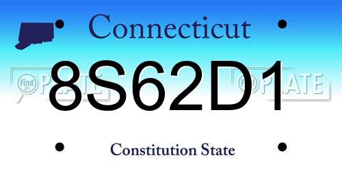 8S62D1 Connecticut License Plate