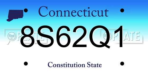 8S62Q1 Connecticut License Plate