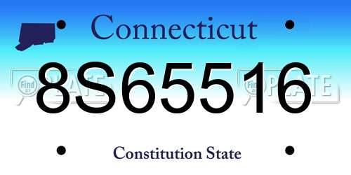 8S65516 Connecticut License Plate