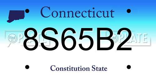 8S65B2 Connecticut License Plate